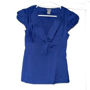 Ann Taylor Babydoll/puff short sleeve dress shirt